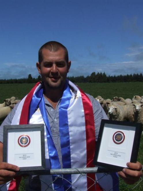 Ross McCulloch with the gold medals he won at the recent Hawkes Bay A&P Show. Photo by Sally Rae.