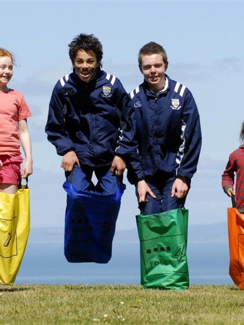 Rotary Park School pupils Orlagh Deighton-O'Flynn (11, left) and Tekahui Mariu-Boreham (6, right)...