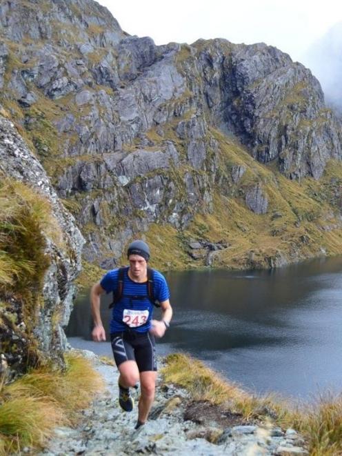 Routeburn Classic overall winner Luke Hurring, of Timaru, on the Harris Saddle of the Routeburn...