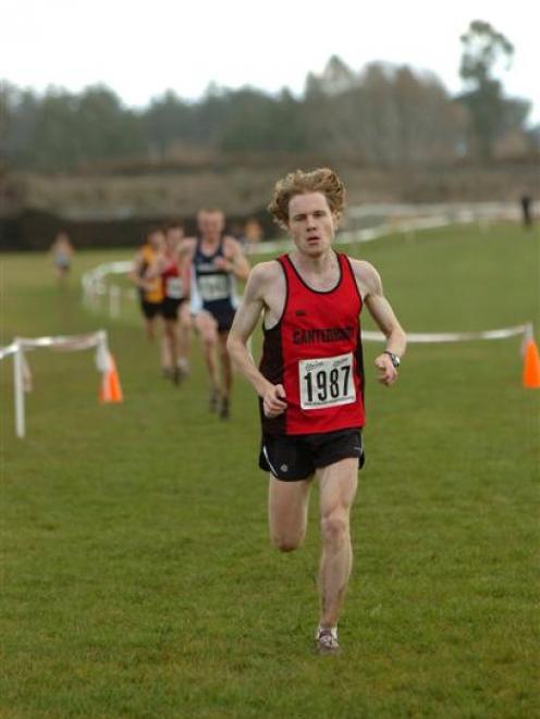 Rowan Hooper, of Canterbury, finishes second in last year's national cross-country championships...