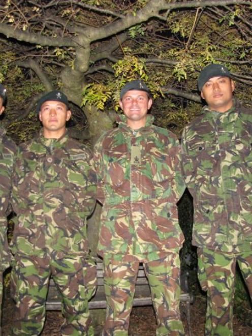 Royal Ghurka Rifles B Company 1 Riflemen (from left) Ajaya Gurung, Santosh Shrestha, Commanding...
