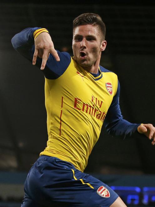rsenal's Olivier Giroud celebrates his goal during their English Premier League soccer match...