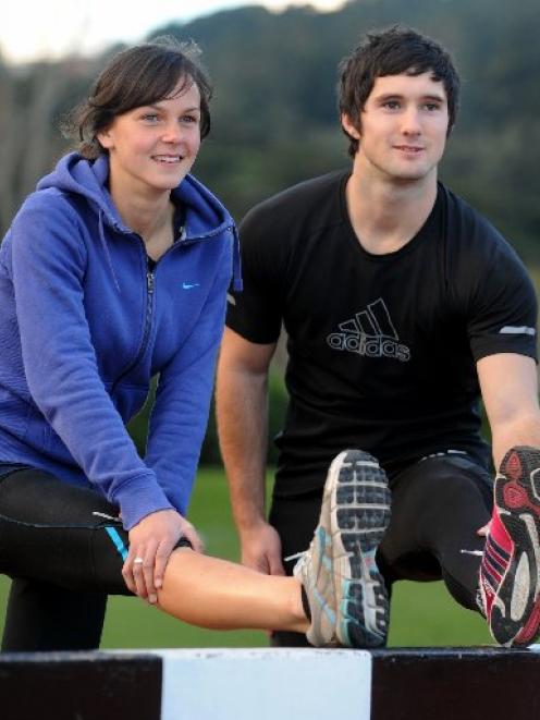 Runners Rebekah Greene and Daniel O'Shea train for a trip to Europe with the New Zeland...