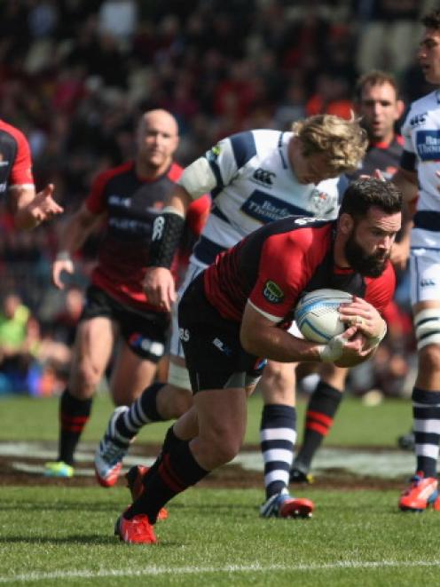 Ryan Crotty dives to scores for Canterbury. Photo Getty Images