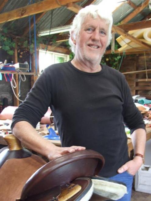 Saddler Eddie Todd in his workshop at Waikouaiti.