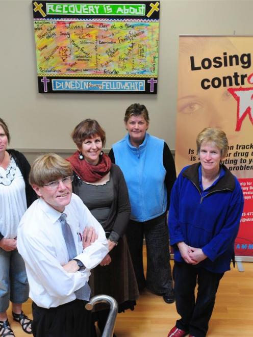 Salvation Army bridge programme staff, from left, 
...