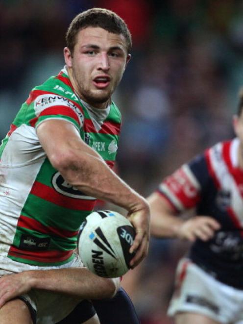 Sam Burgess in action for the South Sydney Rabbitohs.