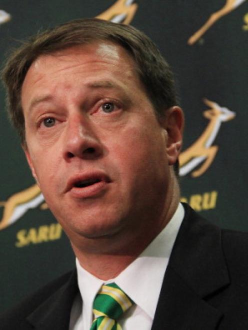 SARU chief executive Jurie Roux attends a media briefing in Cape Town to announce the inclusion...