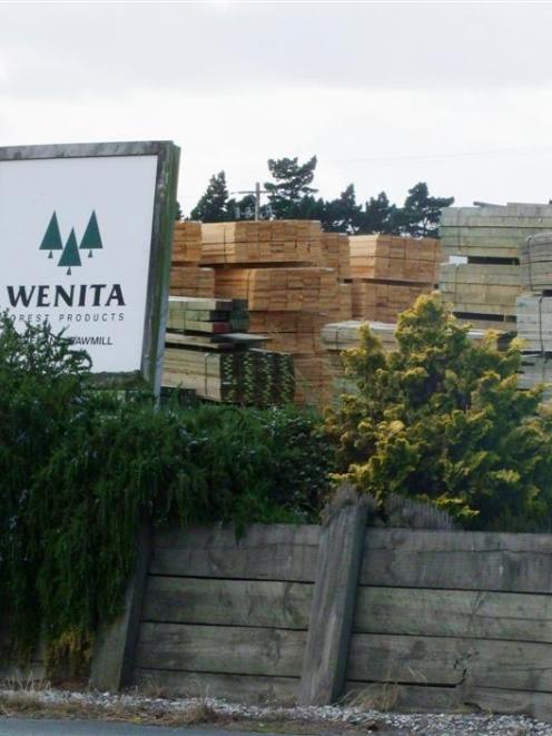 Sawn timber stacks at Wenita Forest Products' Rosebank sawmill in Balclutha. Photo from ODT files.