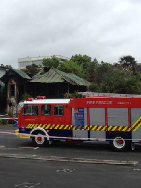 Scene of the fatal fire. Photo by NZ Herald.