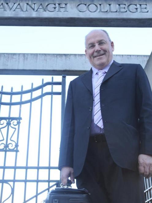 School's out for retiring Kavanagh College principal Paul Ferris. Photo by Peter McIntosh.