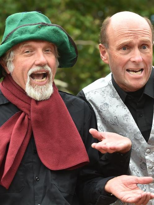 Scottish entertainers Les Morss (left) and Tim Wilcock prepare for their Dunedin Fringe Festival...
