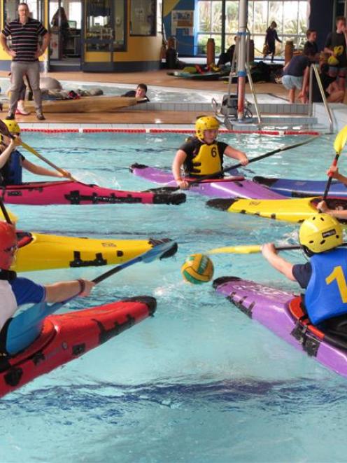 Secondary schools will converge on Oamaru next month for the canoe polo championships. Photo...