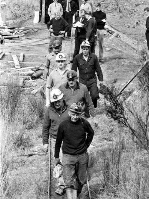 September 20, 1969: A team of miners and police head into the Fernhill mine near Brighton to...