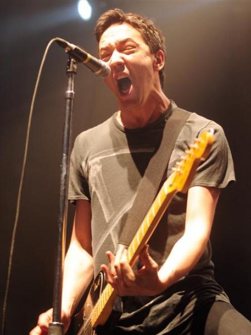 Shihad frontman Jon Toogood performing to 1600 fans at the Edgar Centre in Dunedin last night....