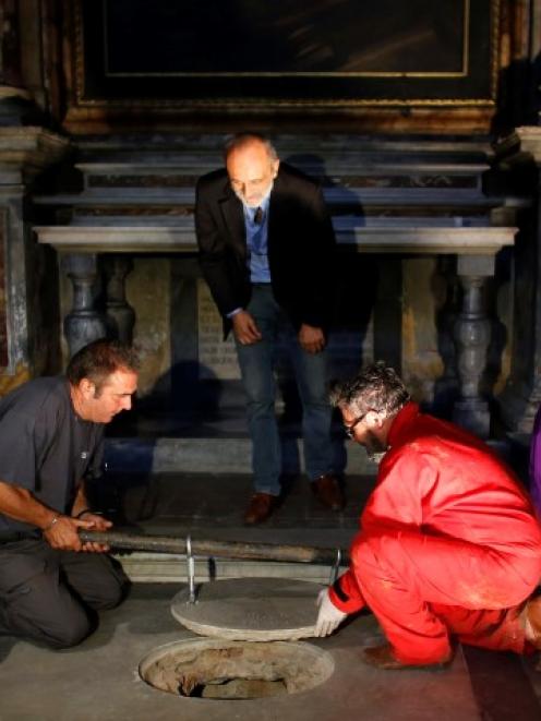 Silvano Vinceti (top), head of Italy's National Committee for the Promotion of Historic and...