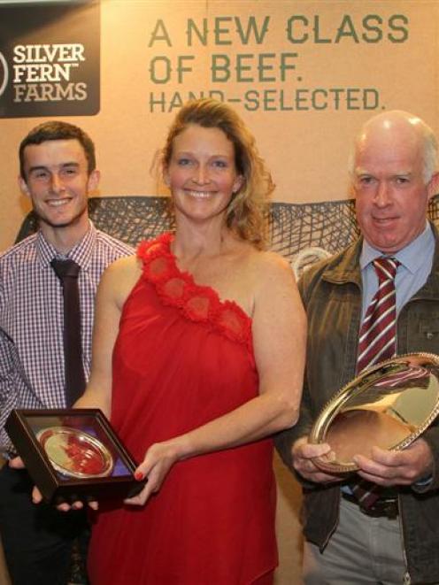 Silver Fern Farms chief executive Dean Hamilton (left),  Waikawa Farms Trust staff Chad Tatton...