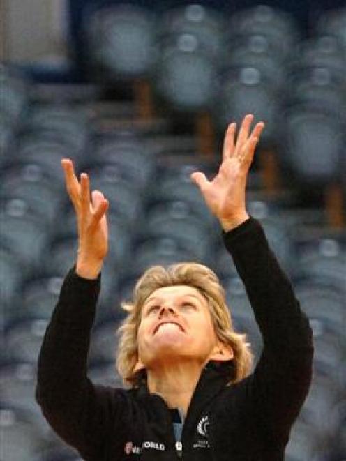 Silver Ferns captain Julie Seymour in action during a team training session at the Lion...