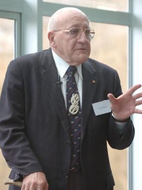 Sir Tipene O'Reagan delivers the opening address at the Maori Business Symposium in Dunedin...