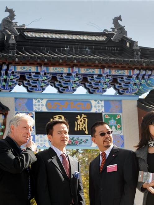 Sister Cities New Zealand Conference delegates visiting the Dunedin Chinese Garden yesterday are ...