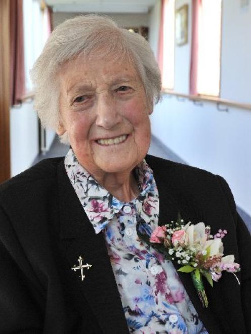 Sister Mary Winefride celebrates on the eve of her 100th birthday at Little Sisters of the Poor...