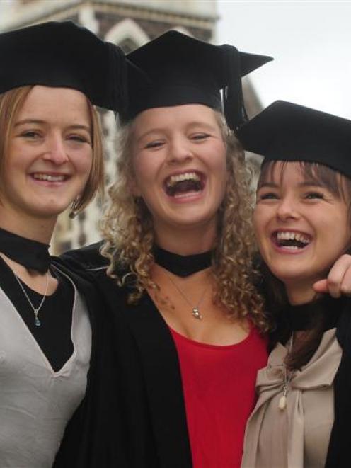 Sisters (from left) Anna, Mikaela  and Sophie Ingram prepare to graduate from the University of...