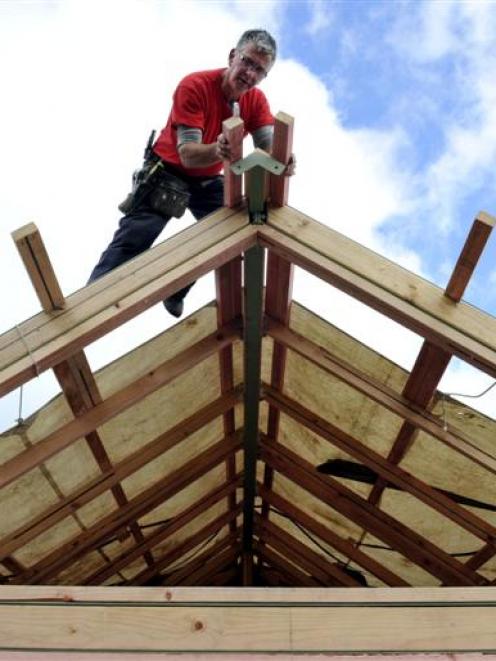 Skilled carpenters like Alistair Carson, of Dunedin, are in short supply. Photo by Gerard O'Brien.
