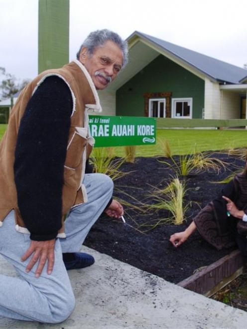 Marae kaumatua Barney Taiapa and kohanga teacher Debbie Kuiti stub out their cigarettes at the...