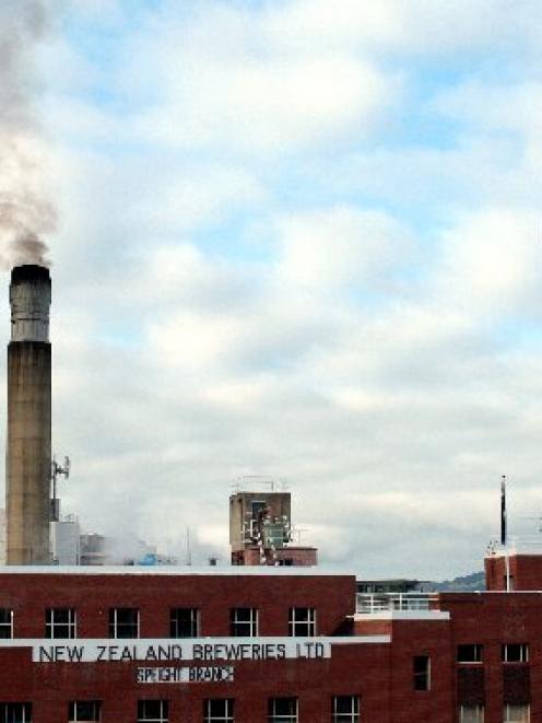 Smoking ban: Smoke comes out of the Speight's brewery chimney. An upgrade should soon put an end...
