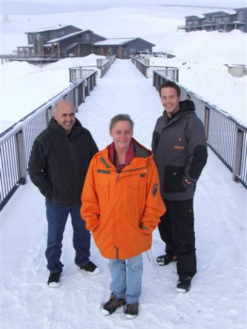 Snow Park New Zealand's new management trio (from left), Sean Synnott, Robin Synnott, and Sam Lee...