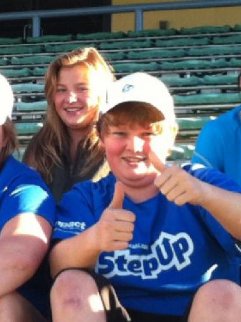 Some of the children involved in Alpine Health & Fitness' NZSki Step Up programme are, from left,...