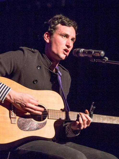 Songstars winner Tom Maxwell performs at Arrowtown Hall on Saturday night. Photo by Dan Childs...