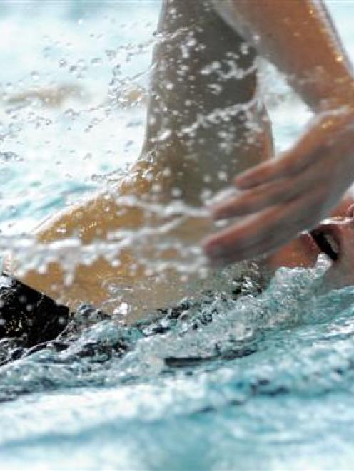 Sophie Fairbairn (Wanaka) in action in the girls aged 15 and 16 400m freestyle. She came second...