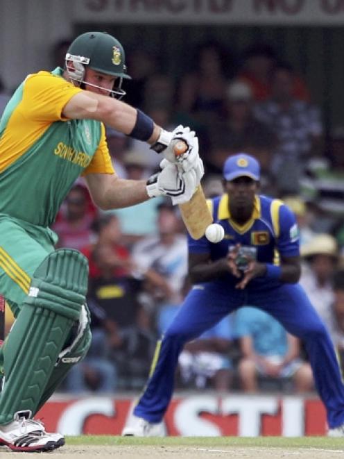 South Africa's Graeme Smith plays a shot during their second one-day international against Sri...