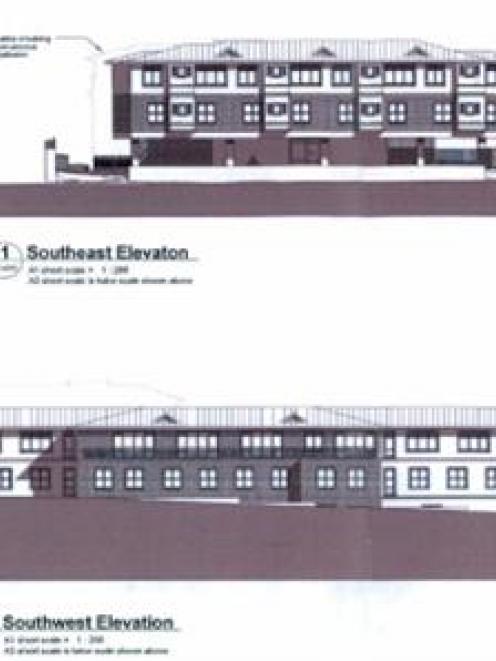 Southeast and southwest elevations of Ryman Healthcare's new design for its Roslyn rest-home.