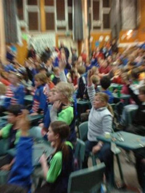 A scene from the Otago Daily Times Extra! Spelling quiz at Tahuna Intermediate. Photo by Jane...