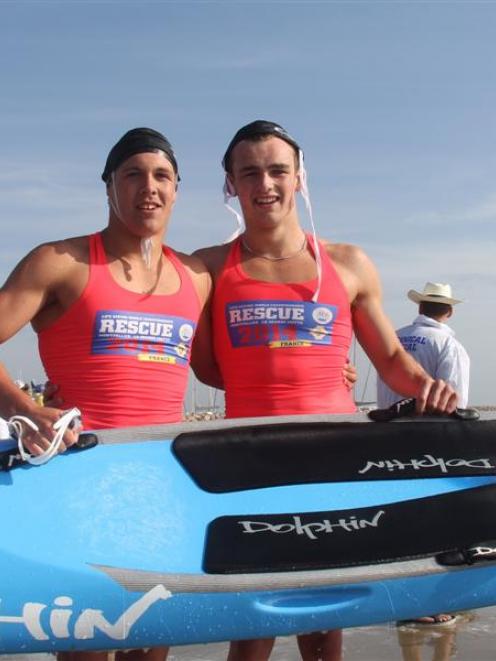 St Clair's Andrew Trembath (left) and Papamoa's Ben Johnson stand on La Grande Motte beach after...