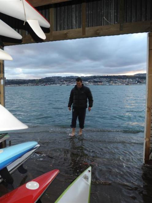 St Clair Surf Lifesaving Club captain Antony Mason stands on a deck outside the club's training...