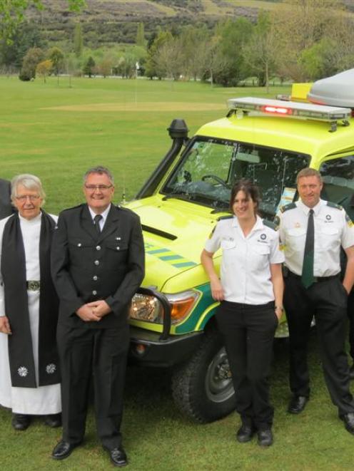 St John personnel (from left) senior order member Ian Rae, of Lake Hawea, Wakatipu area committee...