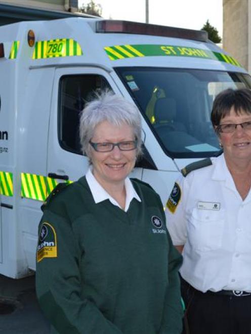 St John Tapanui station manager Anne-Marie Tamblyn (left) and emergency medical technician Janet...