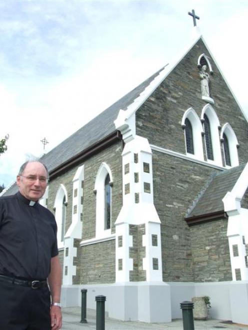 St Joseph's Catholic Church priest Tony Harrison outside the Queenstown Catholic church this week...