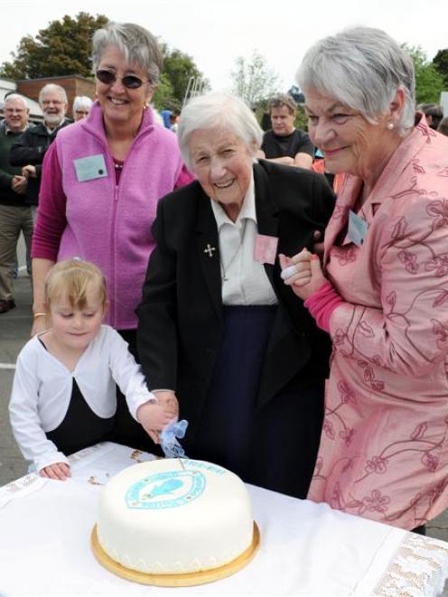 St Mary's School's youngest pupil Natalia Atherton (5) and the oldest surviving former pupil Sr...