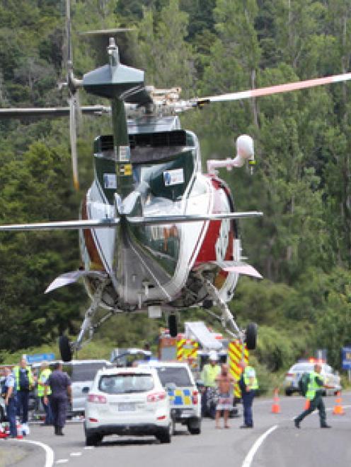 State Highway 10 was closed south of Kaeo after a two vehicle collision left four people...