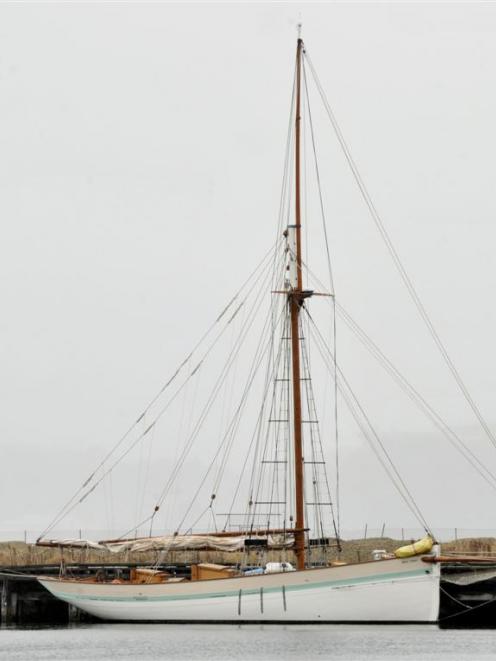 Steadfast waits at the Birch St wharf yesterday for this weekend's "Layers of Gold" Otago gold...