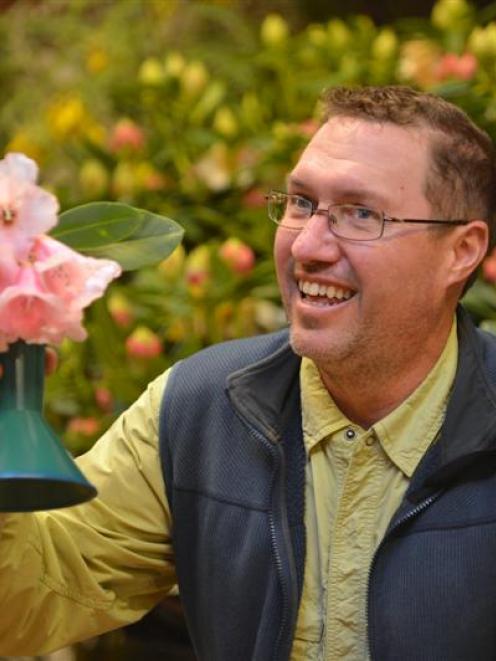 Steve Hootman of the US at the Rhododendron Conference on Monday. Photo by Peter McIntosh.