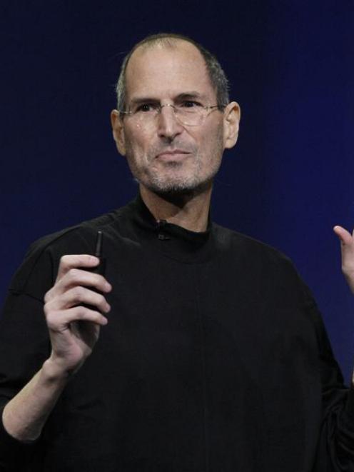 Steve Jobs speaks at an Apple function in San Francisco where he unveiled the company's new iPad....