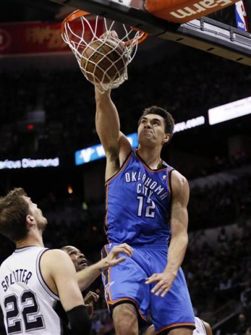 Steven Adams in action for the Oklahoma City Thunder last year.