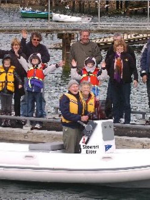 Stewart and Doreen Elder at the launch of the Stewart Elder rescue boat at Port Chalmers Yacht...