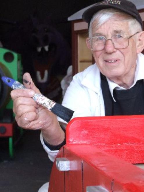 Still chugging along: Warren "Poppa" Ockwell is continuing his tradition of a new float each year...