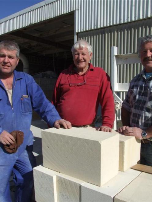 Stonemasons John (left), Bill and Kerry Dooley are aghast about the Central Otago District...